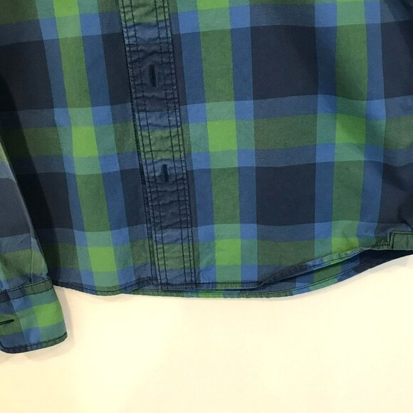 Abercrombie & Fitch Men's Long Sleeve Muscle Shirt Size Small Blue Green Plaid - Picture 7 of 15